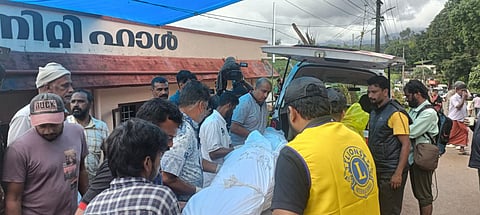 Bodies being cleared from the landslide site in Wayanad.